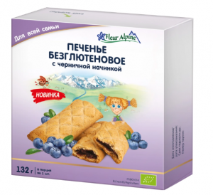 Fleur Alpine Безглютенове печиво органічне з чорничною начинкою 132 г (8005647100276) в інтернет-магазині babypremium.com.ua