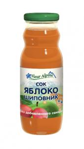 Fleur Alpine Органический сок осветленный Яблоко-Шиповник 200 мл (8717903004067) в интернет-магазине babypremium.com.ua