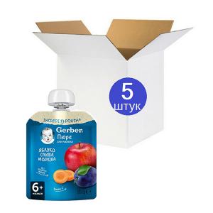 5 шт Gerber Гербер Пюре Яблуко, слива, морква, 90 гр з 6 міс (7613036345903) 5 шт Gerber Гербер Пюре Яблуко, слива, морква, 90 гр з 6 міс (7613036345903) в інтернет-магазині babypremium.com.ua