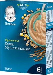 Gerber безмолочная каша Мультизлаковая 200 г (7613287016430) в интернет-магазине babypremium.com.ua