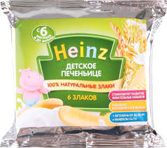Heinz Детское печеньице 6 злаков 60 г (8001040411520) в интернет-магазине babypremium.com.ua