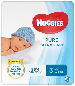Huggies Салфетки влажные Pure Extra Care 2+1 (3*56 шт) (5029054222119) в интернет-магазине babypremium.com.ua