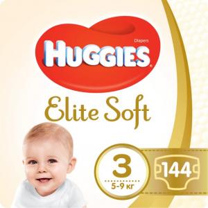Подгузники Huggies Elite Soft 3 (5 - 9 кг) BOX 144 шт (5029053578101) в интернет-магазине babypremium.com.ua
