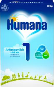 Humana Хумана 1 Адаптированное молочное питание с пребиотиками (длительное), 600 г, с 0 + (4031244782502/4031244720221) в интернет-магазине babypremium.com.ua