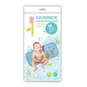 KinderenOK Дитячий гумовий килимок для ванної , розмір M, 58х34 см, блакитний з малюнком (071115) 124360016430 в інтернет-магазині babypremium.com.ua