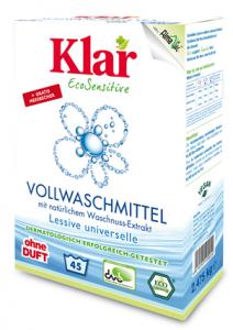 Klar Универсальный стиральный порошок с экстрактом мыльного ореха 2,475 кг 4019555100024 в интернет-магазине babypremium.com.ua
