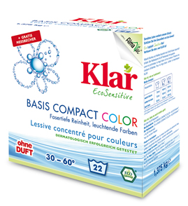 Klar Пральний порошок концентрований для прання кольорової білизни 1.375 кг (4019555100154) в інтернет-магазині babypremium.com.ua