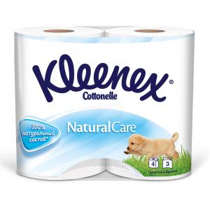 Kleenex Туалетная бумага Natural Care 3шара, 4рулона 5029053541648 в интернет-магазине babypremium.com.ua