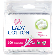Lady Cotton Ватные палочки 100 шт (4820048487351) в интернет-магазине babypremium.com.ua
