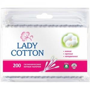 Lady Cotton Ватные палочки (в пакете) 200 шт 4820048487368 в интернет-магазине babypremium.com.ua