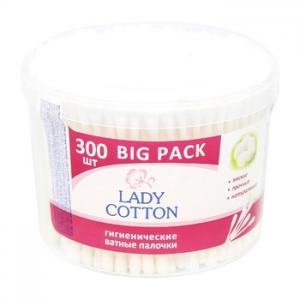 Lady Cotton Ватные палочки 300 шт в банке (4823071643930) в интернет-магазине babypremium.com.ua