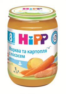Hipp Лосось в морковно-картофельном пюре, с 8-ми месяцев, 190г (6105) 9062300128694 в интернет-магазине babypremium.com.ua