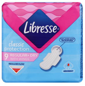 Libresse Прокладки гігієнічні Classic Protection Regular 9 шт. (7322541233222) в інтернет-магазині babypremium.com.ua