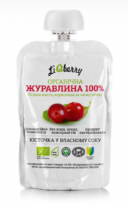 LiQberry Паста из клюквы с 3-х лет 100 мл (4820162710267) в интернет-магазине babypremium.com.ua