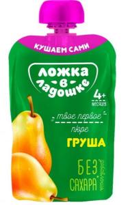 Ложка в ладошке Пюре Груша без сахара, 90г (пауч) 4812021000657 в интернет-магазине babypremium.com.ua