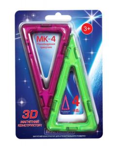 Магникон 3D магнитный конструктор, 4 равнобедернных треугольника MK-4-РТ в интернет-магазине babypremium.com.ua