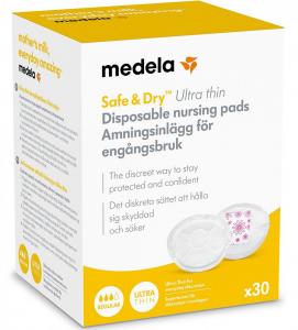 Medela Одноразові ультратонкі прокладки для грудей Disposable nursing Pads Safe & Dry 30 шт (101037038- 101037036) 7612367063081 в інтернет-магазині babypremium.com.ua