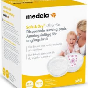 Medela Ультратонкі прокладки для грудей Disposable nursing pads Safe & Dry, 60 шт (7612367063197) в інтернет-магазині babypremium.com.ua