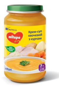 Milupa Суп овочевий з курчам, 200гр 7м+ (5900852045257) в інтернет-магазині babypremium.com.ua