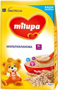 Молочная сухая каша Milupa Мультизлаковая быстрорастворимая от 7 месяцев 210 г (5900852047442) в интернет-магазине babypremium.com.ua