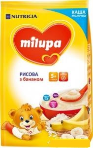 Milupa Каша молочна Рисова з бананом 6міс+ 210гр 5900852930027 в інтернет-магазині babypremium.com.ua