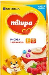 Milupa Каша молочна Рисова з малиною 5м+ 210гр 5900852930065 в інтернет-магазині babypremium.com.ua