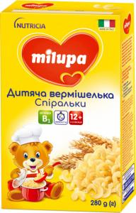 Milupa Детская вермишель Спиральки для питания детей от 12-ти месяцев 280 г (8017619400956) в интернет-магазине babypremium.com.ua