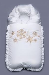 Модный Карапуз Конверт на выписку зимний белый 