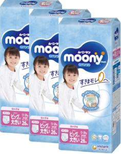 3 упаковки Трусики Moony для дівчаток 13-28кг 26 шт (B.BIG) 4903111211654 в інтернет-магазині babypremium.com.ua