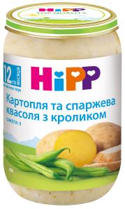 HiPP Кролик с картофелем и спаржевой фасолью, 220 г (6853) 9062300131564 в интернет-магазине babypremium.com.ua
