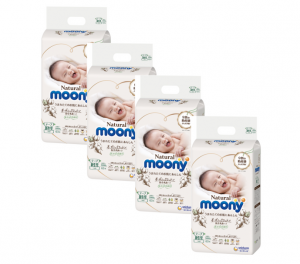 4 упаковки Moony Natural Подгузники (0-5kg) 63 шт (4903111239887) для внутреннего рынка Японии! в интернет-магазине babypremium.com.ua
