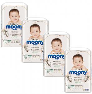 4 упаковки Moony Natural Трусики-підгузки M (5-10kg) 46 шт. (4903111242610) для внутрішнього ринку Японії! в інтернет-магазині babypremium.com.ua