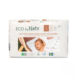 ЕКО Органічні дитячі підгузки Naty 1 (2-5 кг), 25 шт. (7330933178358) в інтернет-магазині babypremium.com.ua