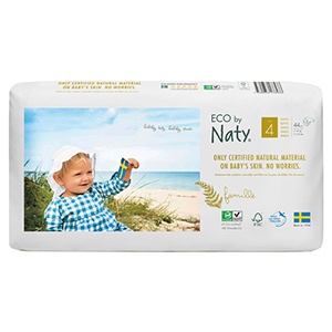 ЭКО Органічні дитячі підгузки Naty 4 (7-18 кг), 44 шт. 7330933178433 в інтернет-магазині babypremium.com.ua