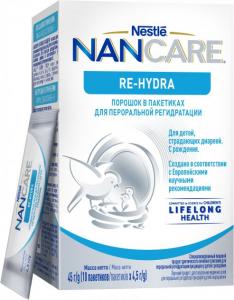 Nestle Диетическая добавка Nancare Re-Hydra в пакетиках для пероральной регидратации 10 шт х 4.5 г (8000300409475) в интернет-магазине babypremium.com.ua