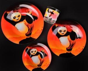 Набір посуду скло Panda Kung Fu, 4 од., (6262121600185 / 11642702126001) в інтернет-магазині babypremium.com.ua