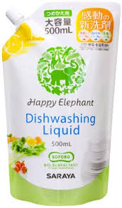 Saraya Жидкость для мытья посуды с ароматом грейпфрута Happy Elephant 500 мл наполнитель (4973512260254) 26047 в интернет-магазине babypremium.com.ua
