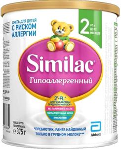 Similac Симилак Молочная смесь Гипоаллергенный 2 (6-12 мес), 375г 8427030006864 в интернет-магазине babypremium.com.ua