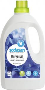 Sodasan рідкий органічний засіб Universal / Bright&White для прання білих і кольорових речей (від 30°), 1,5л (1561) 4019886015615 в інтернет-магазині babypremium.com.ua