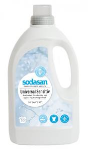 Sodasan Засіб Universal Sensitiv / Bright&White для чутливої шкіри та для дитячого одягу (від 30°), 1,5л (1571) 4019886015714 в інтернет-магазині babypremium.com.ua