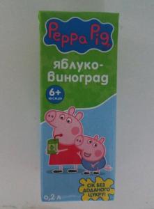 Peppa Pig Сік яблучно-виноградний, 200мл, 4820146445413 в інтернет-магазині babypremium.com.ua