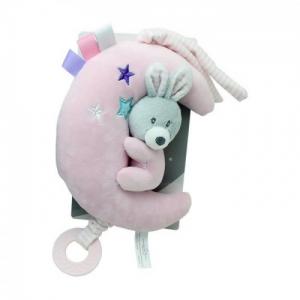 Tulilo Подвеска музыкальная Кролик на луне розовый 20см 11/5010 / 1 (5904042050106к) в интернет-магазине babypremium.com.ua