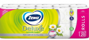 Zewa Туалетний папір Deluxe 3-шаровий Ромашка Біла 20 рулонів (7322540556087) в інтернет-магазині babypremium.com.ua