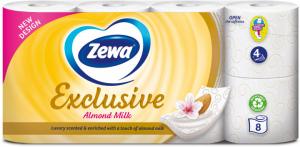Zewa Туалетний папір Exclusive аромат мигдальне молочко 4сл 8 рулонів (7322540837933) в інтернет-магазині babypremium.com.ua